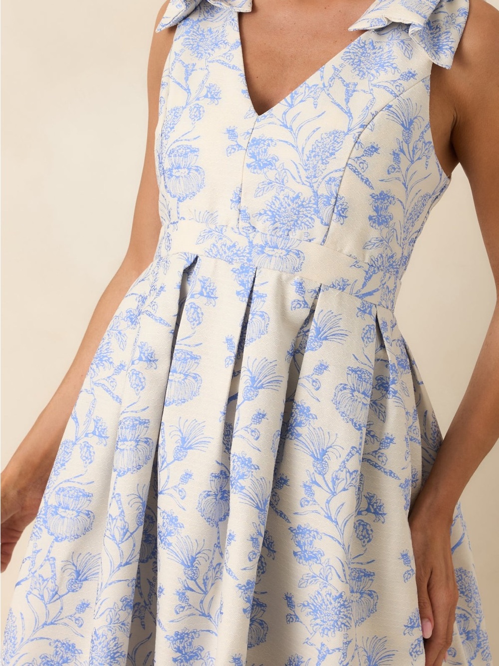 NWT Entro Tie It Up Pretty Blue Floral Bow Strap Midi Dress Coquette Girl Vibes - Picture 3 of 13